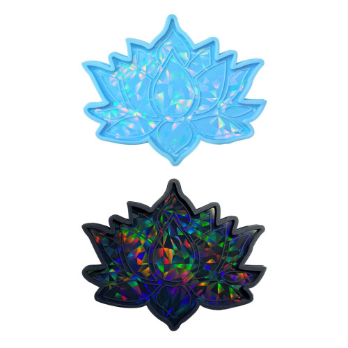 Lotus-Untersetzer-Silikonform, holografische-Schwarz 1