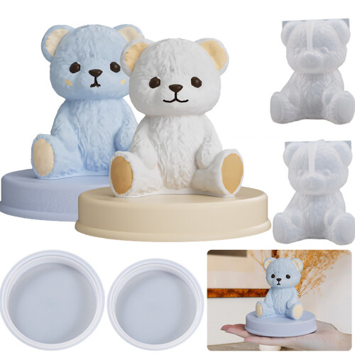 Teddybär-Form, handgefertigte Seife, Kerzenform,-S Bär 2