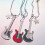 Collier pendentif guitare étoile à cinq branches, mode-Noir 4