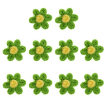 70Stk DIY Wollblumen Patches Hellgrün Handgefertigt Für Kleidung
