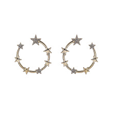 3Paare Goldene Ohrstecker Pentagramm Damen Ohrschmuck Elegant