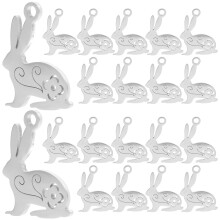 40Stk Osterhasen Charms Metall Für Schmuckherstellung Und