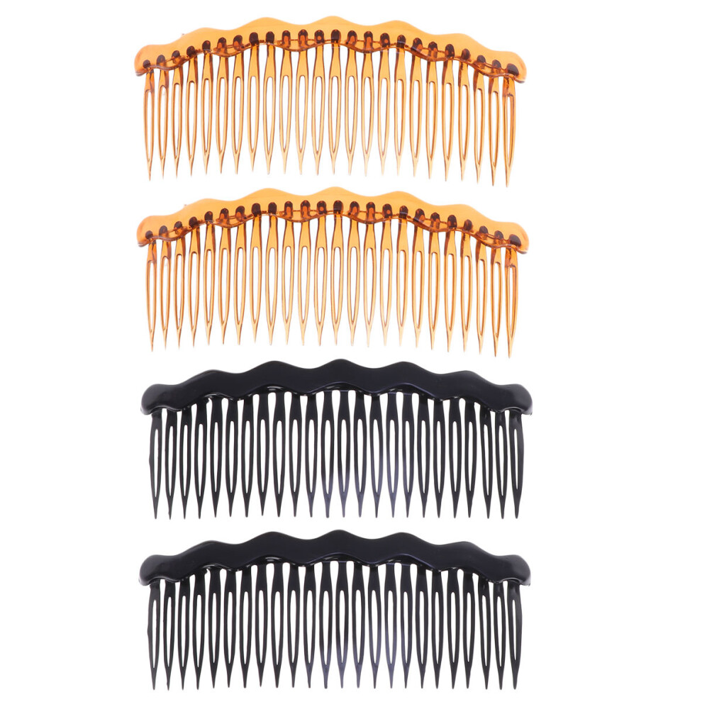 Villcase Unisex 12Pcs Assorted Color Plastic Teeth Hair Combs Simple Design For Women