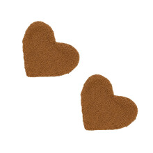 Decorative Heart Coasters Fleece Fabric for Kitchen Bar-brown