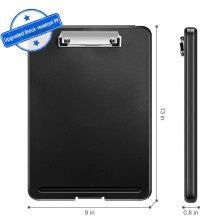 Prancheta ergonômica com compartimento para papéis, perfeita para profissionais em constante movimento, superfície lisa para escrita,