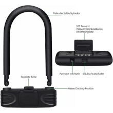 Lucchetto a U a combinazione resettabile per bicicletta resistente, costruzione durevole con design portatile, adatto per biciclette, e-bike,