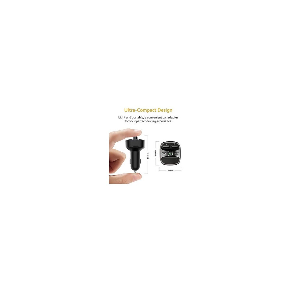 Bluetooth Fm Transmitter For Car, Wireless Radio Car Receiver Adapter With Hands-Free Calling Dual Usb Charger 5V 2.4A & 1A Support Sd Card Usb Disk 9169997097767