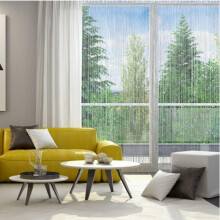 Sequin Curtain for Window Wall Panel, String Curtains Living Room Divider with Glitter Silver Lurex Foil, Tassel Screen Home Decor for Privacy Door
