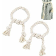 Fermacravatte per tende in stile rustico con nappe, in materiale morbido, regolabili in lunghezza e di alta qualità (2 pezzi)