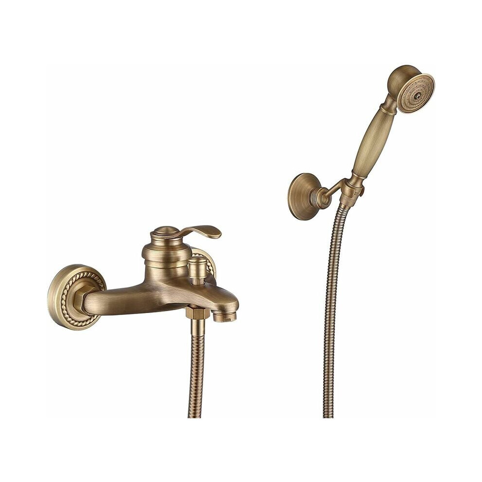 Adjustable Hot Cold Mixer Tap, Wall Mounted Antique Bathtub Faucet With Dual Functions And Ceramic Disc Cartridge 9128293789172