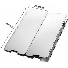 Paravientos plegable para estufa de exterior, para cocinar al aire libre, paravientos portátil de aleación de aluminio, ligero y plegable para