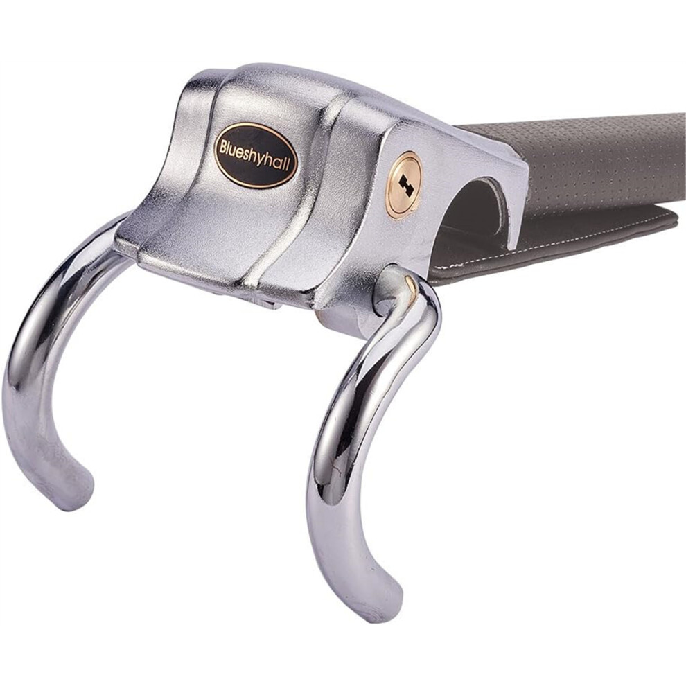 Steering Wheel Lock Anti-Theft Device, Universal Car Security 3-Way Locking Mechanism With Dual Rotating Shackles Airbag Lock And Window Breaker For 9169997097293