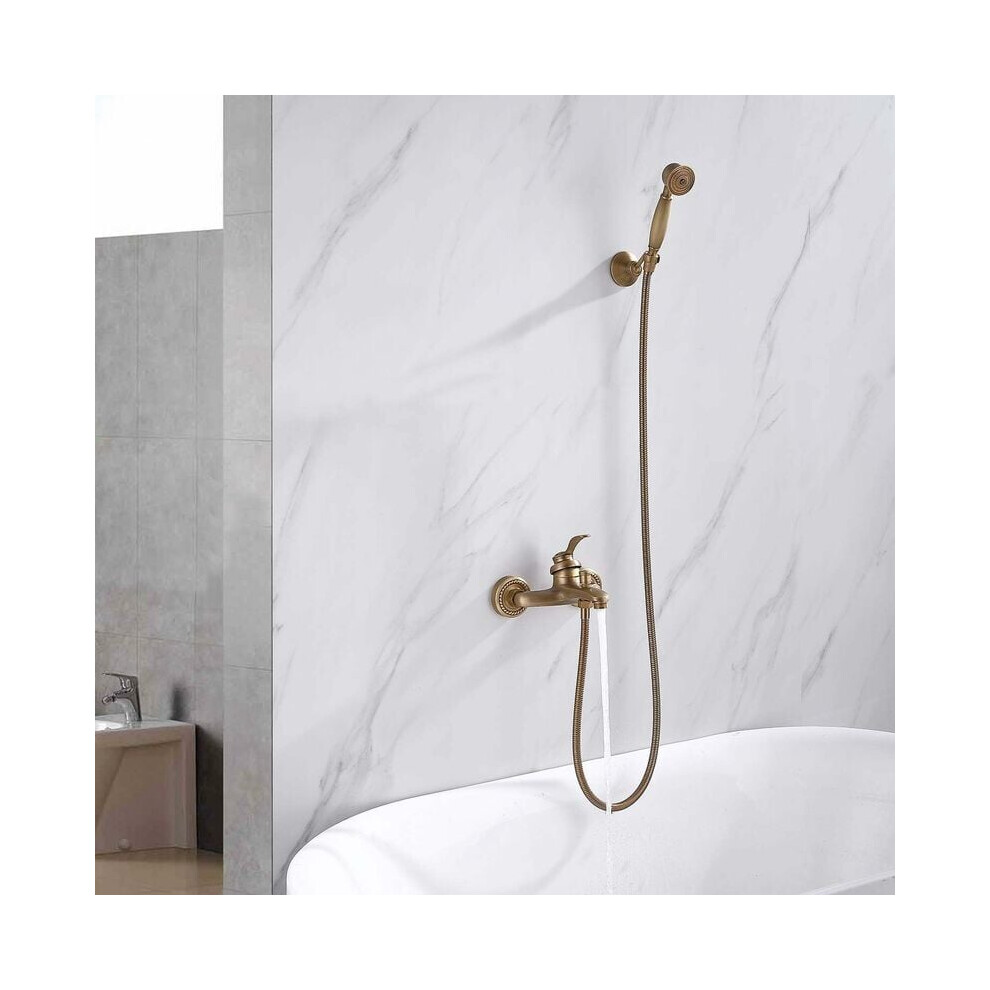 Vintage Bathtub Faucet Set, Solid Brass Construction Antique Bathtub Faucet For Bath And Bath With Hand Shower Flexibility 9128293489515