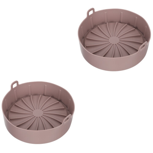 2Ud Olla Multifunción Silicona Para Freidora Aire Resistente Café 2