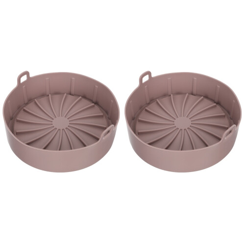 2Ud Olla Multifunción Silicona Para Freidora Aire Resistente Café 1