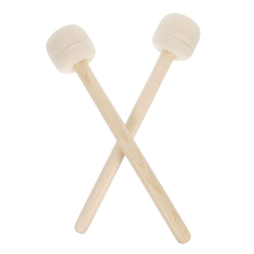 14Ud Palos De De Percusión Con Mango Madera Y Fieltro Beige