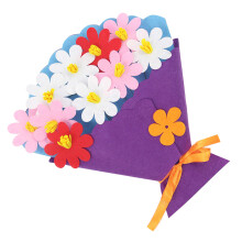 9Pièces Ensemble DIY Bouquet Violet Tissu Pour Jeux Enfants
