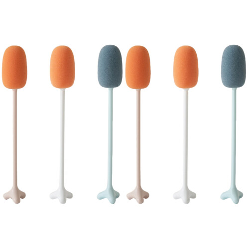 6Ud Limpieza Esponja Mango Largo Uso Cocina Colores Variados 2