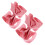 10Pz Clip Rosa Con Fiocco Poliestere Resistente E 1