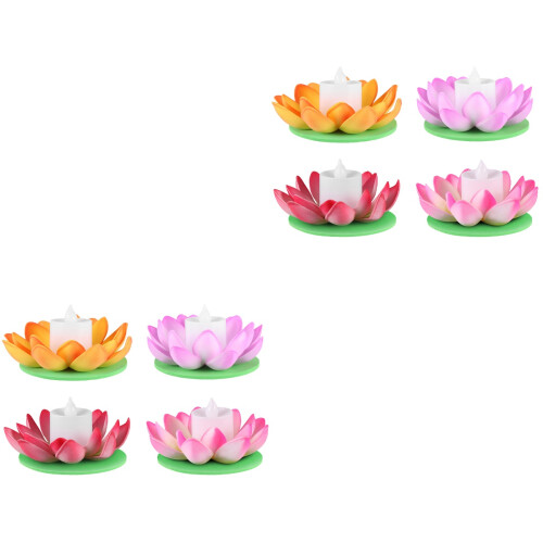 8Pz LED Lotus Assortite Per Decorazioni Acquatiche 2