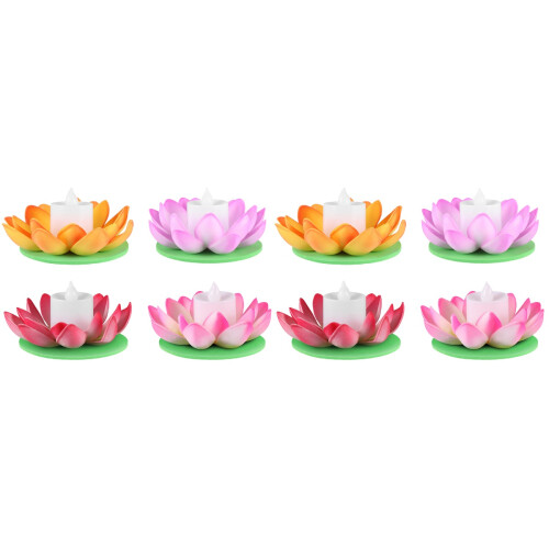 8Pz LED Lotus Assortite Per Decorazioni Acquatiche 1
