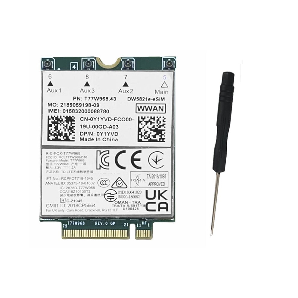 T77w968 Dw5821e E-Sim 4G Lte Module Cat16 1Gbps Fdd-Lte Tdd-Lte E-Sim 4G Card Module Kit For 5420 5424 7424 7400 6032468748891