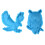 2Pcs Flying Eagle Owls Wall-mounted Semi-stereoscopic Mold-Blue 1