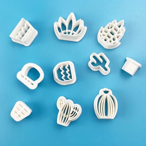 18Pcs Spring Fresh-Cactus Soft Pottery Cutter Earring-Pink 1