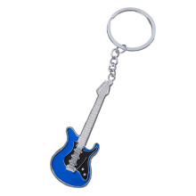 Porte-clés en forme de guitare, porte-clés commémoratif en-Bleu