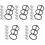 30Pcs Portable Black Segmented Binder Rings Strong Alloy Paper Clips 3