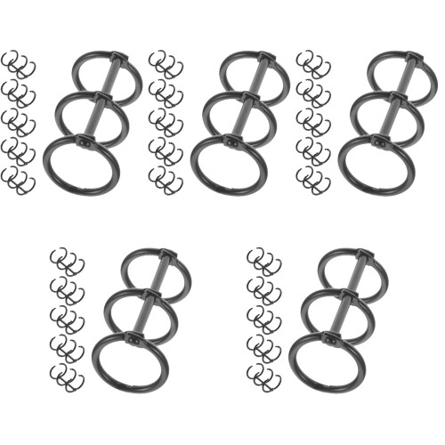 30Pcs Portable Black Segmented Binder Rings Strong Alloy Paper Clips 2