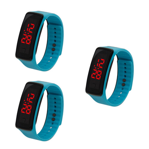 3Pz Orologio LED Digitale , Bracciale Silicone, Uso Esterno 2