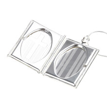 Fabrication de bijoux pendentif Bible sainte, boîte photo-Argent