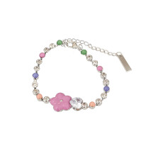 Collier de perles de cristal coloré, chaîne de cou-Bracelet