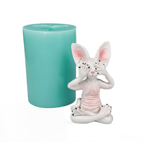 Moule de bougie en Silicone 3D en forme de chat, pour-D