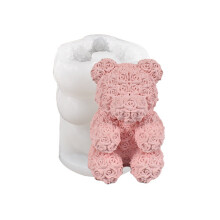 Moule en Silicone époxy Animal Rose de saint-valentin,-Ours