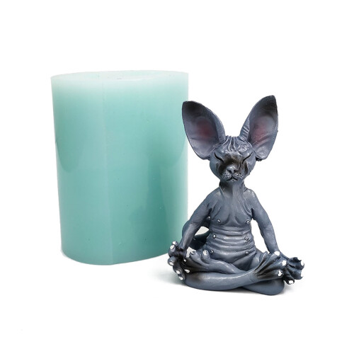 Moule 3D en Silicone en forme de chat, outil de fabrication-UN