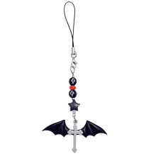 Porte-clés gothique en forme de croix chauve-souris,-Style 2