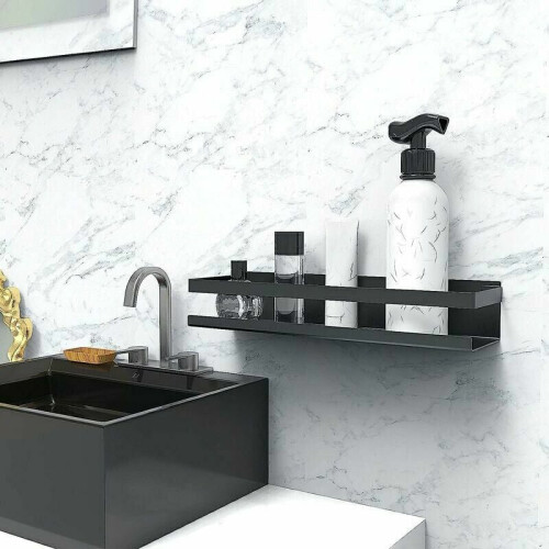 Floating Shelves with Baking Paint Technique, Durable Wall Mounted Rustproof Storage Organizer for Bathroom, Kitchen, and More 2