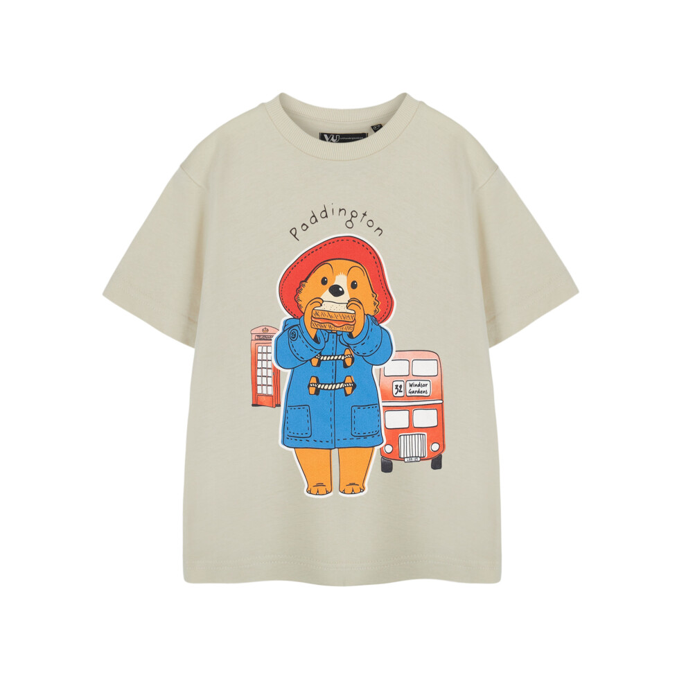 Paddington Bear (5-6 Years) Paddington Short Sleeved T-Shirt (Unisex Kids Beige)