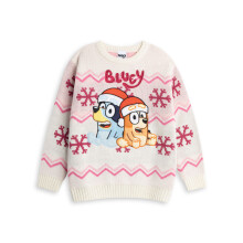 (6-7 Years) Bluey Christmas Jumper (Girls Beige)