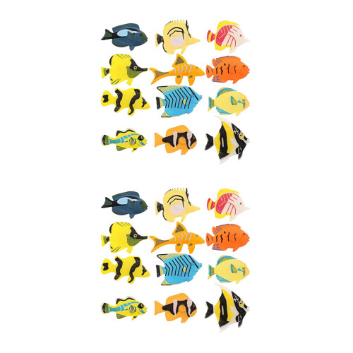 24Stk Lebensechte Tropische Fischmodelle ABS Aquariendeko 2
