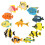 24Stk Lebensechte Tropische Fischmodelle ABS Aquariendeko 2