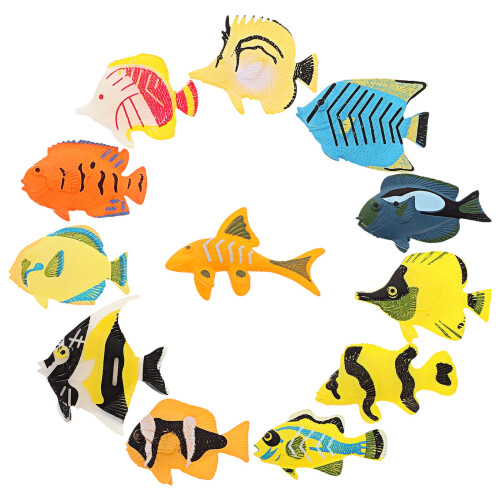 24Stk Lebensechte Tropische Fischmodelle ABS Aquariendeko 1