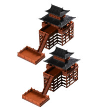 4Stk Pagode Gartenfigur Deko Harz Für Schreibtisch Und Bonsai