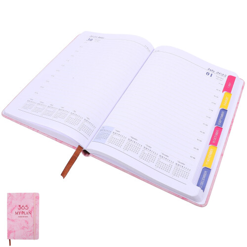 4Pcs Pink PU Planner Notebook Multi-Function Daily Writing Organizer 2