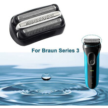 Presisjonsbarberingssystem, Braun Series 3 reservehode, kompatibel med 3000s, 3010s, 3040s-modeller, blader i rustfritt stål for jevn og ren