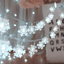Guirlande lumineuse flocons de neige charmante, blanc chaud, étanche, décorative pour l'intérieur et l'extérieur, ambiance romantique et festive,