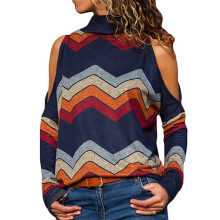 Camiseta de manga larga para mujer de tejido transpirable, top informal de cuello redondo suave y cómodo, camisetas básicas estampadas con espalda
