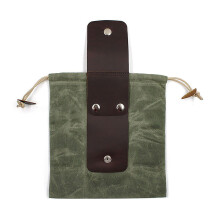 Waxed Canvas Bag Foraging Pouch Hands-Free Hiking Accessories Collapsible Outdoor Storage Water Resistant Camping Gear For Collecting Fruits And Veget